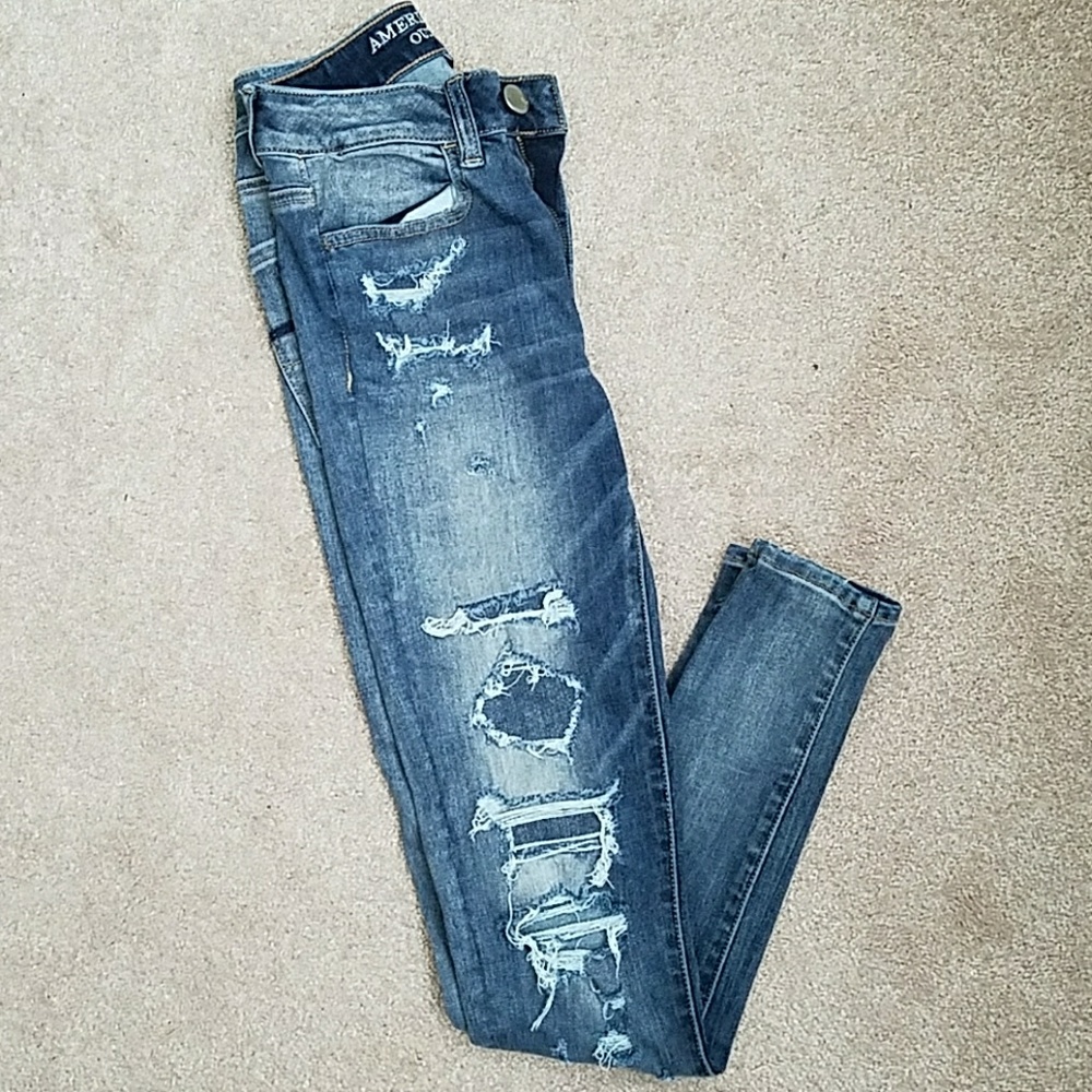 American Eagle Destroyed Hi-Rise Jeggings